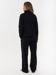 Threadbare Black Funnel Neck Wide Leg Sweater Set - Image 3 of 4