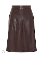 Yours Curve Brown Faux Leather Skirt - Image 5 of 5