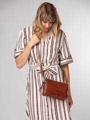 Conkca Brown 'Robin' Leather Cross-Body Bag - Image 1 of 6