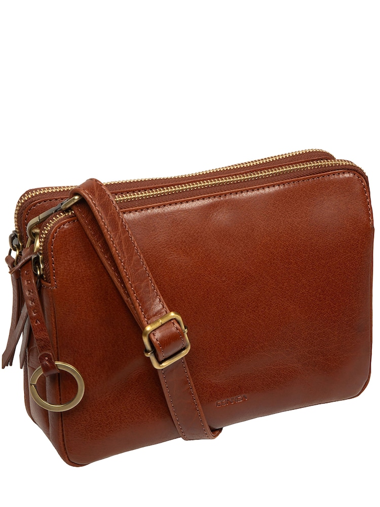 Conkca Brown 'Robin' Leather Cross-Body Bag - Image 6 of 6 Conkca Brown 'Robin' Leather Cross-Body Bag - Image 6 of 6