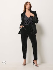 M&Co Black Velvet Tapered Trousers - Image 2 of 6