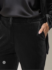 M&Co Black Velvet Tapered Trousers - Image 4 of 6