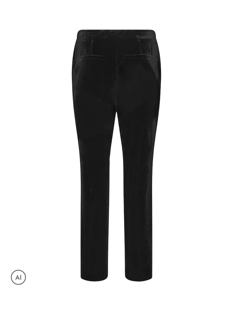 M&Co Black Velvet Tapered Trousers - Image 6 of 6 M&Co Black Velvet Tapered Trousers - Image 6 of 6