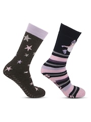 Totes Natural Ladies Original Slipper Socks (Twin Pack) - Image 2 of 5