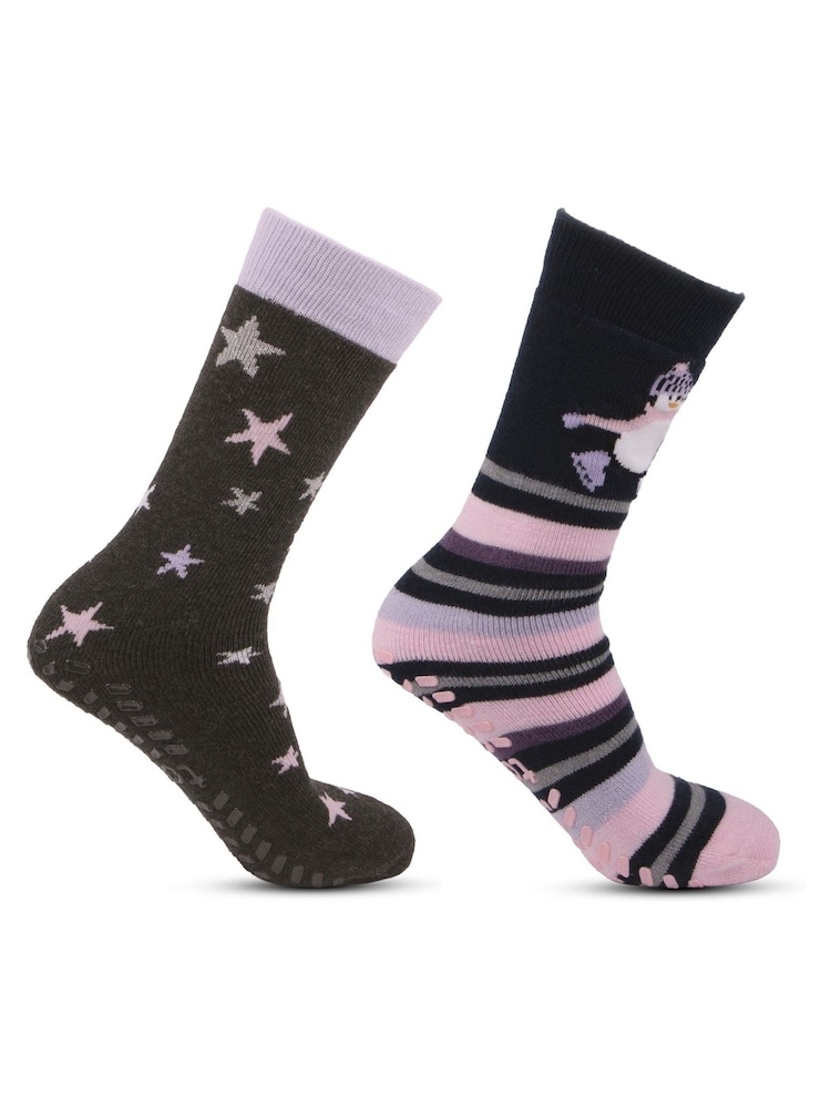 Totes Natural Ladies Original Slipper Socks (Twin Pack) - Image 2 of 5