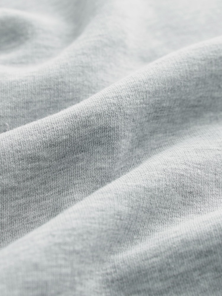 Grey Tipped V-Neck Preppy Varsity Collegiate Graphic Slogan Sweatshirt - Image 7 of 7