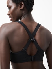 Black/Coral Next Active Sports Lace Overlay High Impact Wired Bra - Image 2 of 4