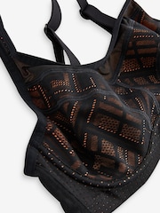 Black/Coral Next Active Sports Lace Overlay High Impact Wired Bra - Image 4 of 4