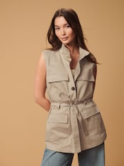 Stone Utility Sleeveless 100% Cotton Jacket - Image 3 of 8