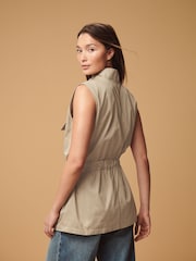 Stone Utility Sleeveless 100% Cotton Jacket - Image 4 of 8