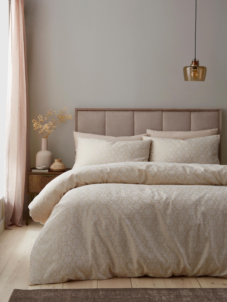 Appletree Natural Geo Jacquard Duvet Cover & Pillowcase Set - Image 1 of 4 Appletree Natural Geo Jacquard Duvet Cover & Pillowcase Set - Image 1 of 4