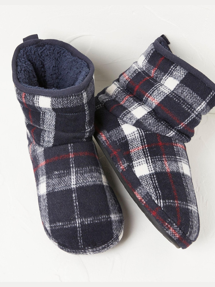 FatFace Blue Sussex Check Slippers Boots - Image 2 of 4