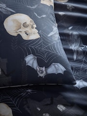 Fusion Black Gothic Skulls Duvet Cover & Pillowcase Set - Image 3 of 4