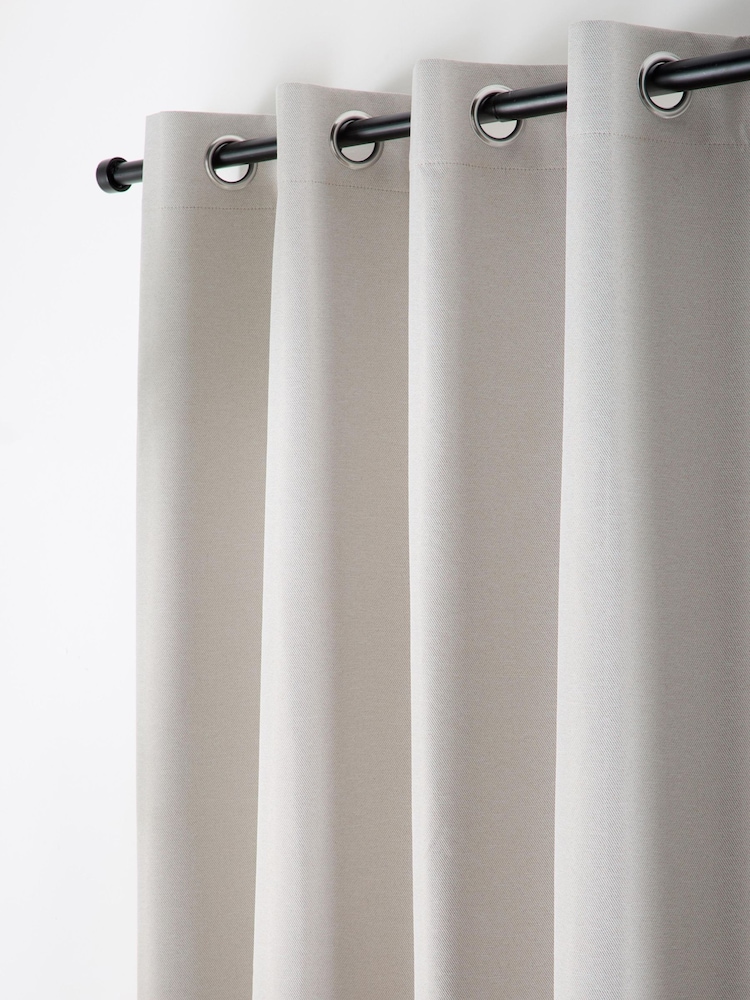 Curtina Natural Plain Twill Blackout Pair of Eyelet Curtains - Image 1 of 5 Curtina Natural Plain Twill Blackout Pair of Eyelet Curtains - Image 1 of 5