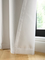 Curtina Natural Plain Twill Blackout Pair of Eyelet Curtains - Image 4 of 5