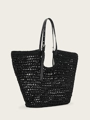 AllSaints Black Ara Cotton Knit East/West Tote Bag - Image 3 of 7