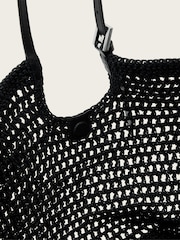AllSaints Black Ara Cotton Knit East/West Tote Bag - Image 5 of 7