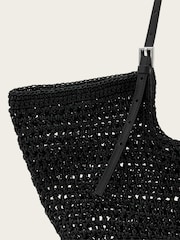 AllSaints Black Ara Cotton Knit East/West Tote Bag - Image 6 of 7