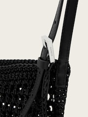 AllSaints Black Ara Cotton Knit East/West Tote Bag - Image 7 of 7