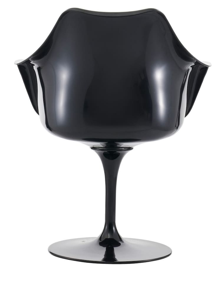 Fusion Living Cream Black Tulip Armchair with Bouclé Cushion - Image 5 of 5