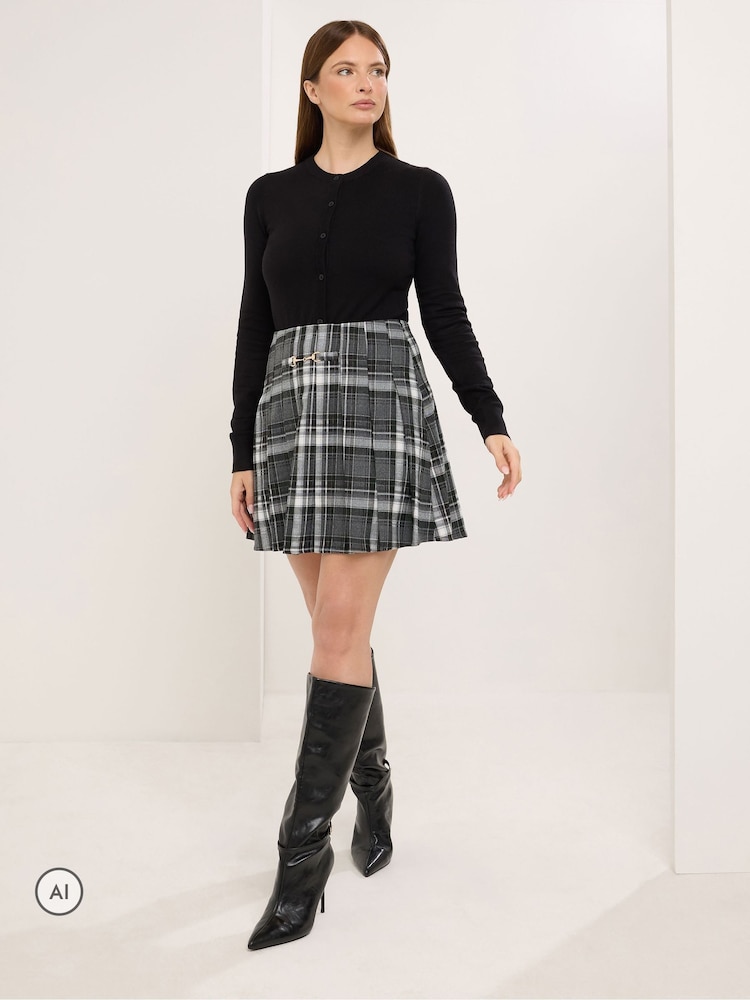 Star by Julien MacDonald Black Checked Mini Skirt - Image 2 of 6 Star by Julien MacDonald Black Checked Mini Skirt - Image 2 of 6