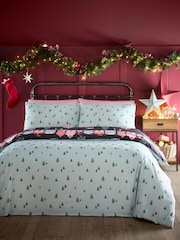 Fusion Navy Christmas Houses Duvet Cover & Pillowcase Set - Image 4 of 4