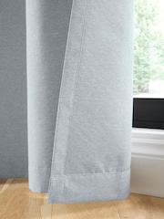 Curtina Silver Plain Twill Blackout Pair of Eyelet Curtains - Image 4 of 5