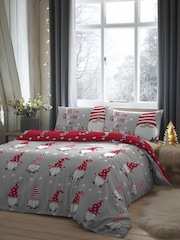 Fusion Silver Christmas Gnome Duvet Cover & Pillowcase Set - Image 1 of 3