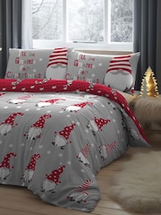 Fusion Silver Christmas Gnome Duvet Cover & Pillowcase Set - Image 2 of 3