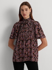 Lauren Ralph Lauren Multicolour Floral Pleated Georgette Blouse - Image 1 of 6
