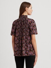 Lauren Ralph Lauren Multicolour Floral Pleated Georgette Blouse - Image 3 of 6