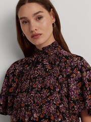 Lauren Ralph Lauren Multicolour Floral Pleated Georgette Blouse - Image 5 of 6