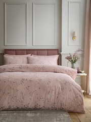 Soiree Pink Metallic Leaf Velvet Duvet Cover & Pillowcase Set - Image 1 of 3