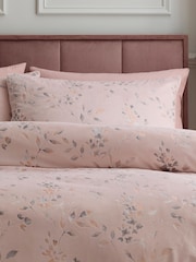 Soiree Pink Metallic Leaf Velvet Duvet Cover & Pillowcase Set - Image 2 of 3