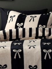Fusion Monochrome Bows Fleece Duvet Cover & Pillowcase Set - Image 2 of 5