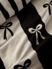 Fusion Monochrome Bows Fleece Duvet Cover & Pillowcase Set - Image 3 of 5