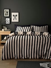 Fusion Monochrome Bows Fleece Duvet Cover & Pillowcase Set - Image 4 of 5