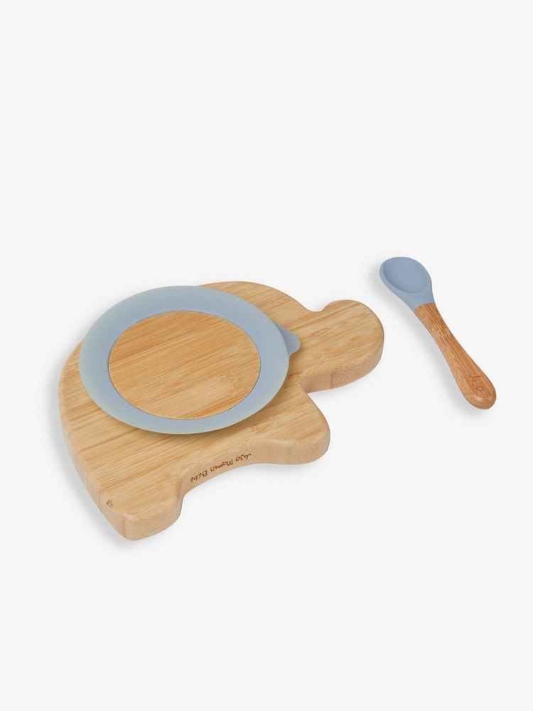 JoJo Maman Bébé Elephant Suction Plate & Spoon Set - Image 2 of 6