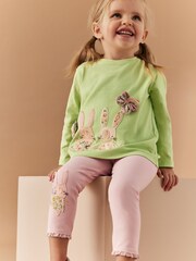 Grüner Schöner Hase - Langärmeliges T-Shirt und Leggings Set (3 Monate - 7 Jahre) - Bild 4 von 7