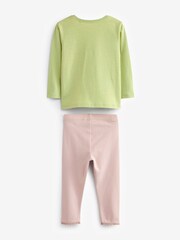 Grüner Schöner Hase - Langärmeliges T-Shirt und Leggings Set (3 Monate - 7 Jahre) - Bild 6 von 7