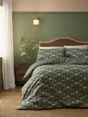 Dreams & Drapes Green Heritage Floral Duvet Cover & Pillowcase Set - Image 1 of 4
