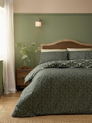 Dreams & Drapes Green Heritage Floral Duvet Cover & Pillowcase Set - Image 4 of 4