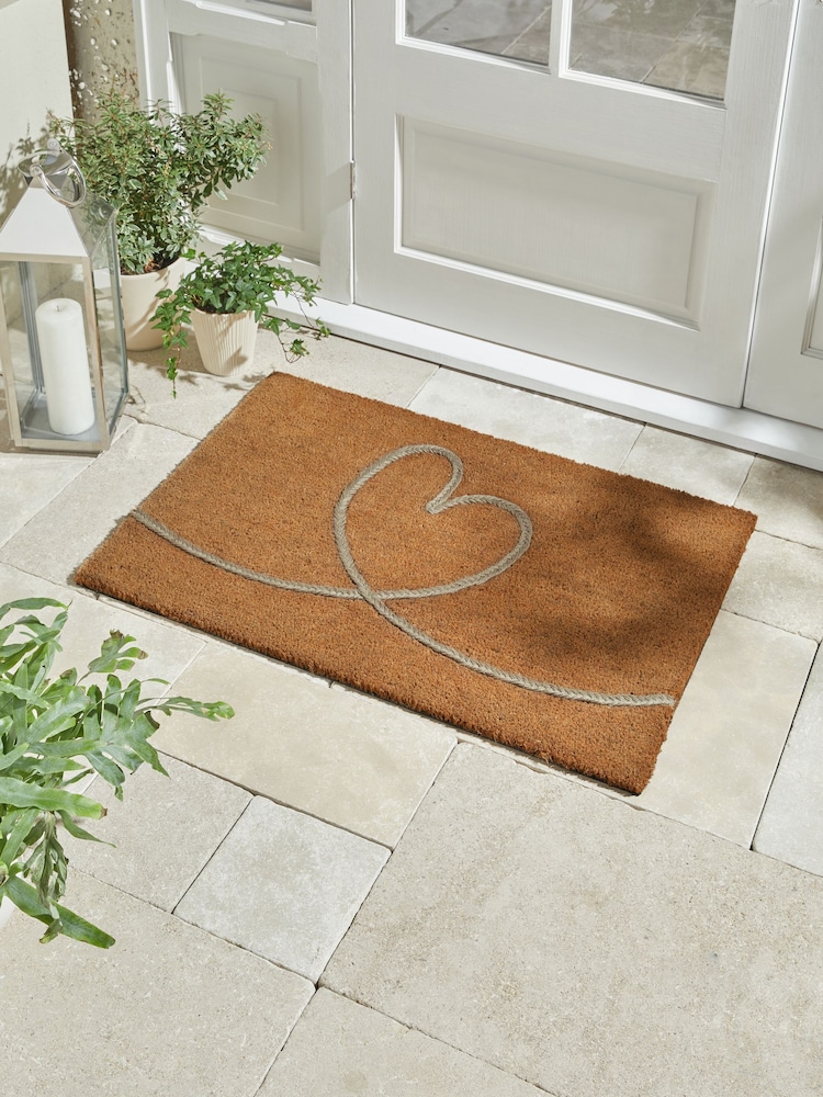 Grey Braided Heart Doormat - Image 2 of 4