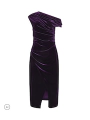 Vestido drapeado de terciopelo de Star by Julien MacDonald - Imagen 3 de 4