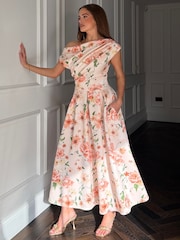 Φόρεμα Midi με ασύμμετρη λαιμόκοψη Girl In Mind Betty - Εικόνα 5 από 5
