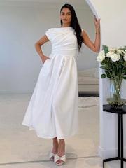 Φόρεμα Midi με ασύμμετρη λαιμόκοψη Girl In Mind Betty - Εικόνα 1 από 5