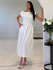 Φόρεμα Midi με ασύμμετρη λαιμόκοψη Girl In Mind Betty - Εικόνα 3 από 5