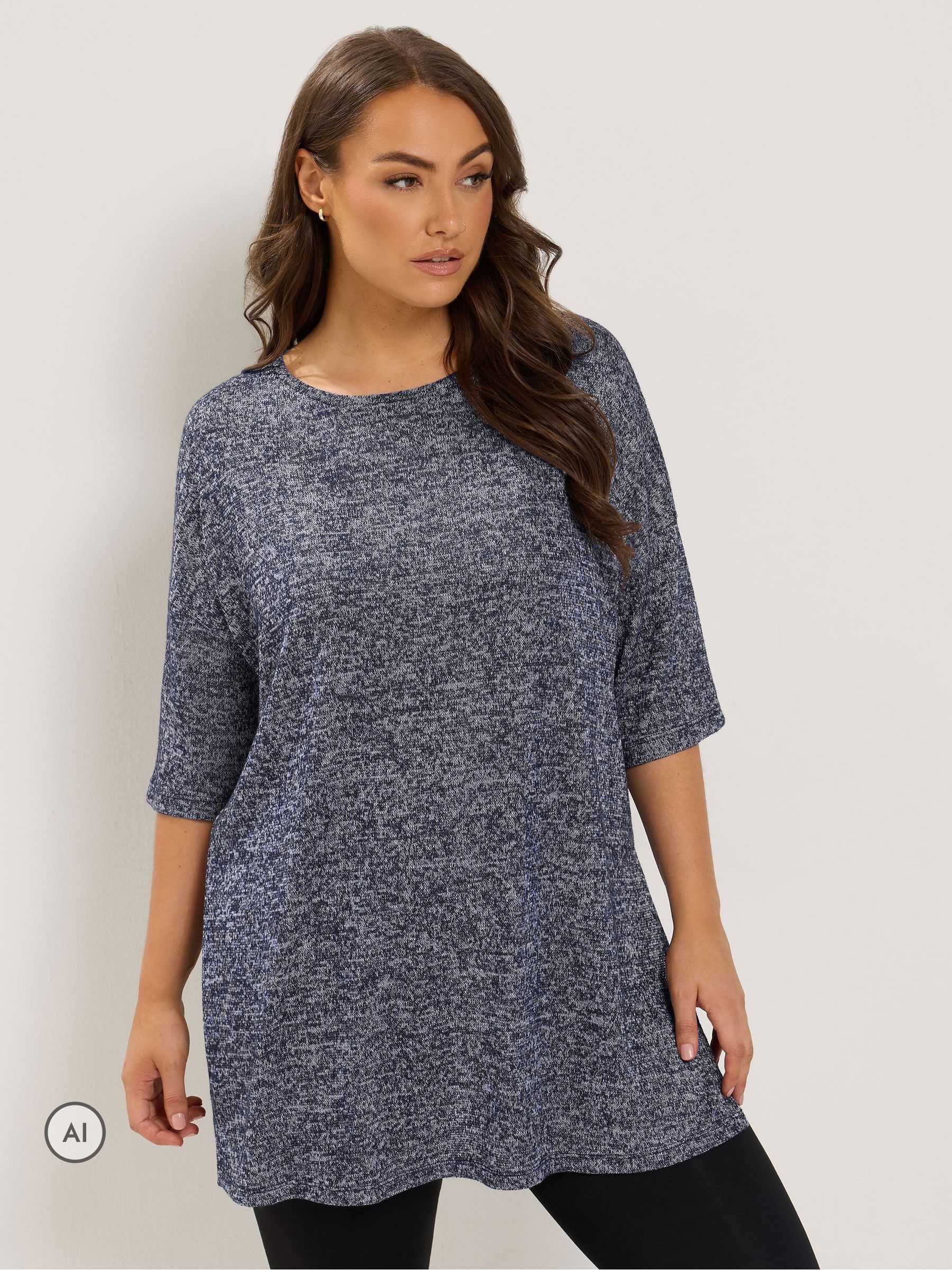 Yours Women's Blue Soft Touch Drop Sleeve Top In | : 22/24 - Image 6