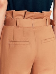 Boden Brown Paperbag Waist Trousers - Image 3 of 4
