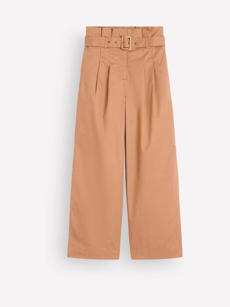Boden Brown Paperbag Waist Trousers - Image 4 of 4